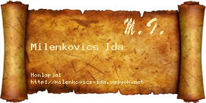 Milenkovics Ida névjegykártya