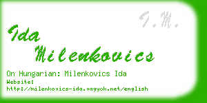 ida milenkovics business card